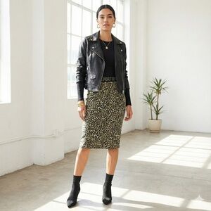 Marc Cain leopard animal print pencil skirt - size 36 (US 6)